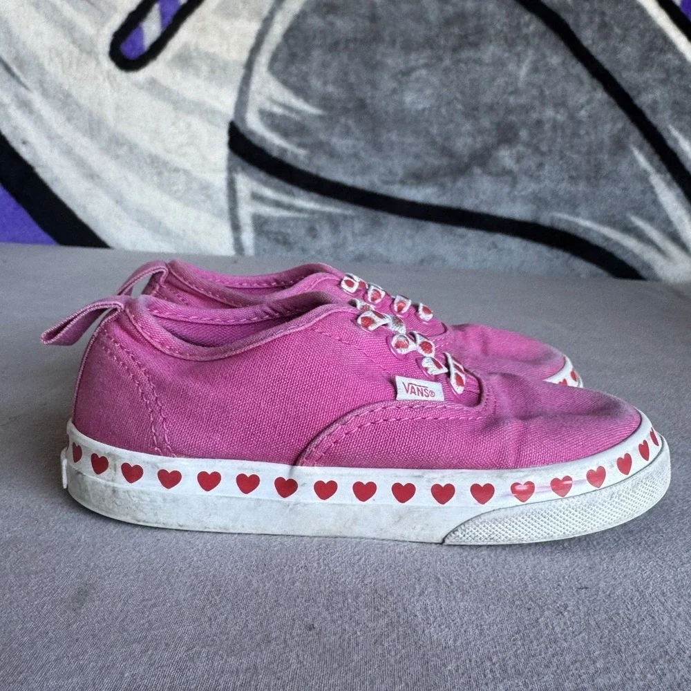 Size 9.5c - Vans Toddler Shoes  - Lace Slip-On Pink with Hearts 500714